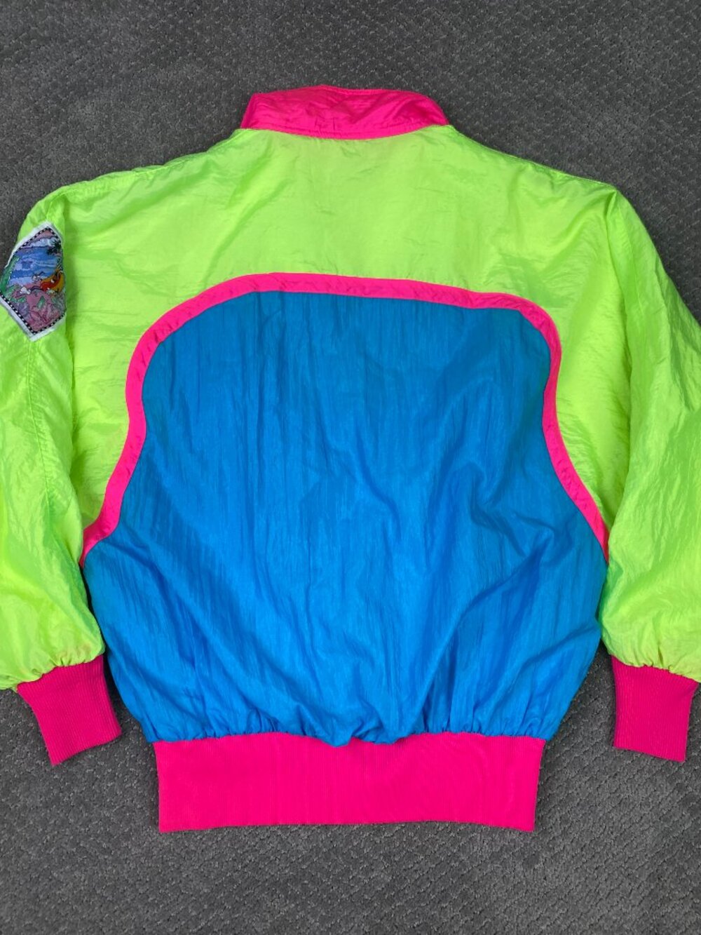 Vintage Hotdogger Jacket Unisex Mens Womens Medium Colorblock Windbreaker 80s - Picture 5 of 12